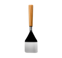 Stainless steel spatula with wooden handle for cooking tasks png