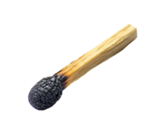 Charred matchstick with burnt tip and wooden handle for craft use png