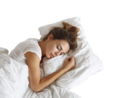 Peaceful rest on a soft pillow for better sleep quality png
