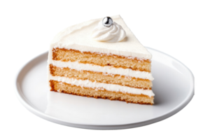 Delicious three-layer vanilla cake with cream frosting png