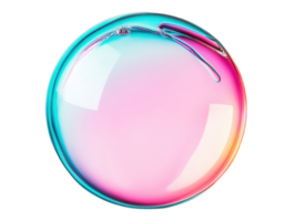 Colorful soap bubble with gradient and reflections for design projects png