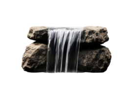 Flowing water cascading over rocks in serene natural setting png