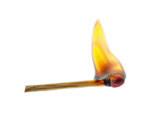 Flame igniting from a matchstick creating bright glow and warmth png