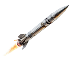 Rocket launch with flames and smoke against a clear background png