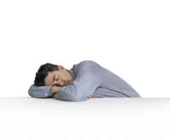 Man resting at desk during work hours for better productivity png