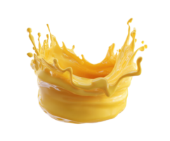 Yellow paint splash creating dynamic burst effect for design use png