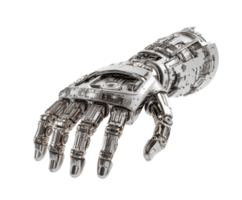 Futuristic robotic hand design for technology concepts and innovation png