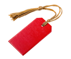 Red tag with twine for labeling and organization purposes png