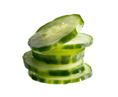 Fresh cucumber slices stacked for healthy snacks and salads png