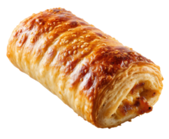 Flaky pastry roll with savory filling ready for serving png