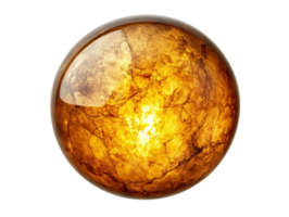 Amber sphere with intricate patterns for decorative use in design png