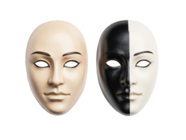 Duality of masks representing identity and culture in art png
