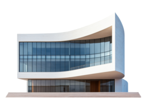 Modern architecture with curves and big windows in the city png