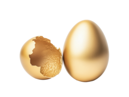 Golden eggs displayed side by side create a striking contrast png