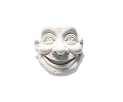 Smiling face sculpture for home decor or art display png