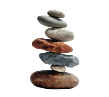 Balanced rock stack demonstrating harmony and tranquility in nature png