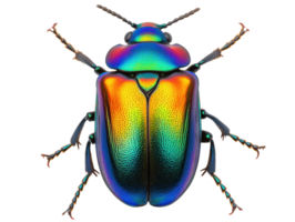 Colorful beetle displaying vivid iridescence in close-up view png