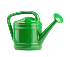 Bright green watering can for gardening projects and plant care png