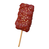 Delicious Thai Beef Skewer with Savory Glaze and Sesame Seeds png