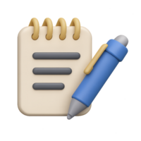 Simple Notepad Icon with Pen for Note Taking and Composing Ideas png