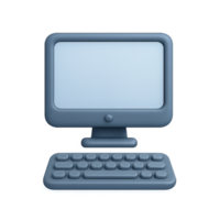 Simple 3D Computer Icon Design for Modern Digital Projects png