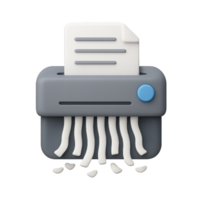 Simple 3D Icon of Paper Shredder with Shredded Paper Output png