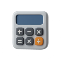 Simple 3D Calculator Icon Design for Modern Digital Applications png