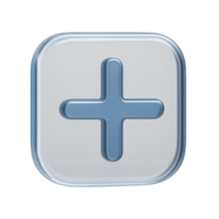 3D Plus Icon in Simple Style for Modern User Interface Design png