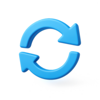 3D Reload Icon with Blue Color Scheme for Simple Designs png