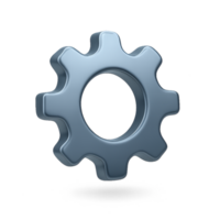 Simple 3D Gear Icon Design for Modern User Interfaces png