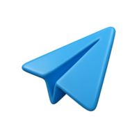 3D Paper Airplane Icon on White Background in Simple Design png