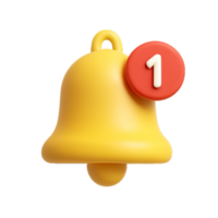 3D Notification Bell Icon with Simple Design for Alerts and Updates png