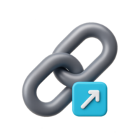 Simple 3D Chain Link Icon for Digital Connectivity and Networking png