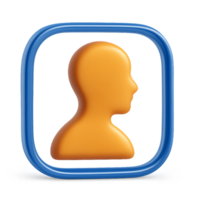 Simple 3D Profile Avatar Icon for User Representation or Design Needs png