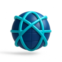 Simple Globe Icon with Connectivity Symbol in Vibrant Colors png