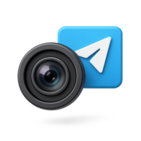 Simple 3D Camera Icon with Lens for Creative Projects png