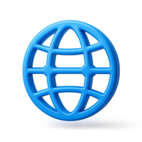 Simple Blue Globe Icon for Digital Connectivity and Networking Use png