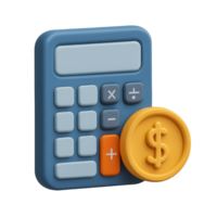 Simple Financial Calculator Icon with Coin for Budgeting and Planning png