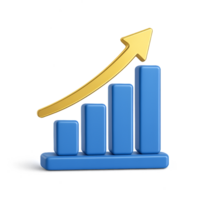Rising Bar Chart Icon for Financial Growth and Analysis Use png
