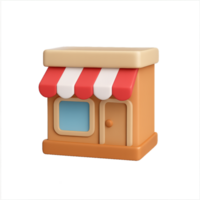 Cute 3D Simple Storefront Design for Creative Projects png