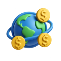Global Investment Icon with Simple Design and Currency Symbols png