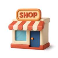 Simple 3D Storefront Design for Creative Projects and Visuals png