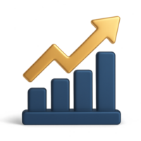 Simple Rising Bar Chart Icon for Data Visualization and Analysis png