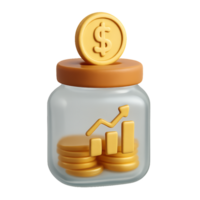 Simple Investment Concept with Gold Coin and Growth Chart Symbol png