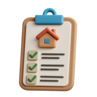 3D Simple Property Checklist Icon for Residential Management Use png