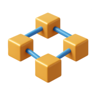 Simple and Clean Blockchain Network Icon Design in Bright Colors png