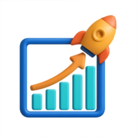 Rocket Launching Towards Growth in a Colorful Graphical Icon png