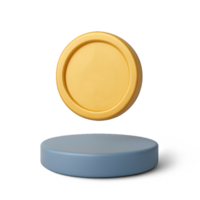 Floating Coin Icon on Simple Background with Shadow Effect png
