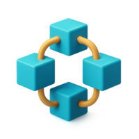 Abstract Blockchain Network Icon with Simple Design Elements png