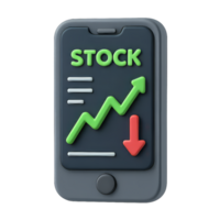 3D Smartphone Icon for Stock Trading and Financial Management png